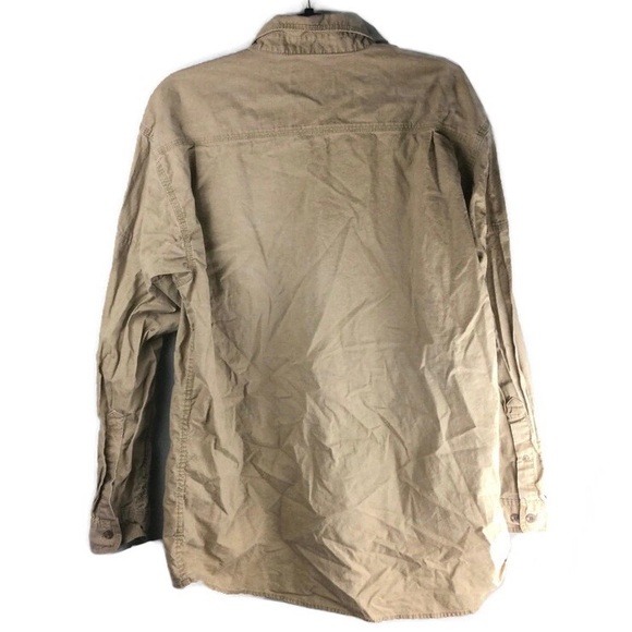 Redhead Tan Cotton Seam Detailed Long Sleeve Button Up Cargo Shirt Size Large - Picture 2 of 9